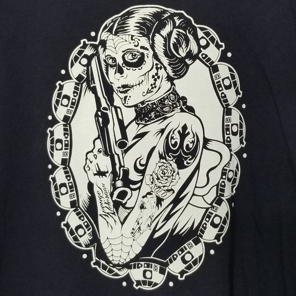 Download Delta Tops Star Wars Princess Leia Sugar Skull Tee Black Xl Poshmark